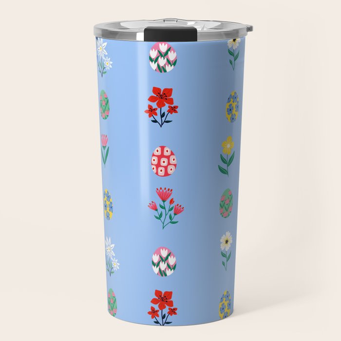 Spring Wild Flowers and Easter Eggs Travel Mug Gallery Image 1