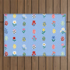 Spring Wild Flowers and Easter Eggs Outdoor Rug Gallery Image 1