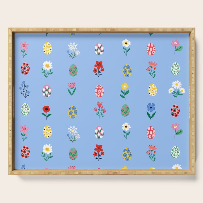 Spring Wild Flowers and Easter Eggs Serving Tray Gallery Image 1