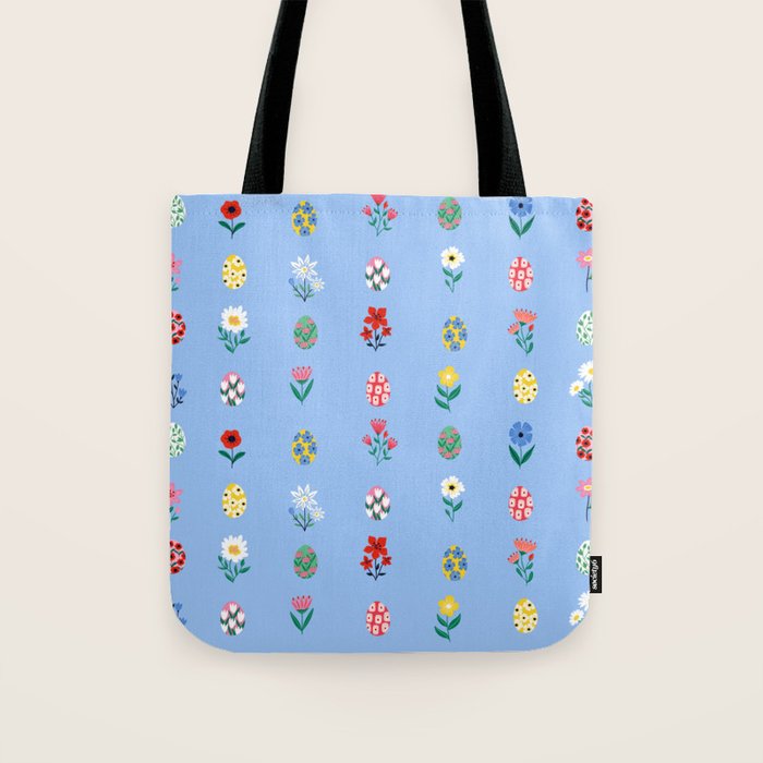 Spring Wild Flowers and Easter Eggs Tote Bag Gallery Image 1
