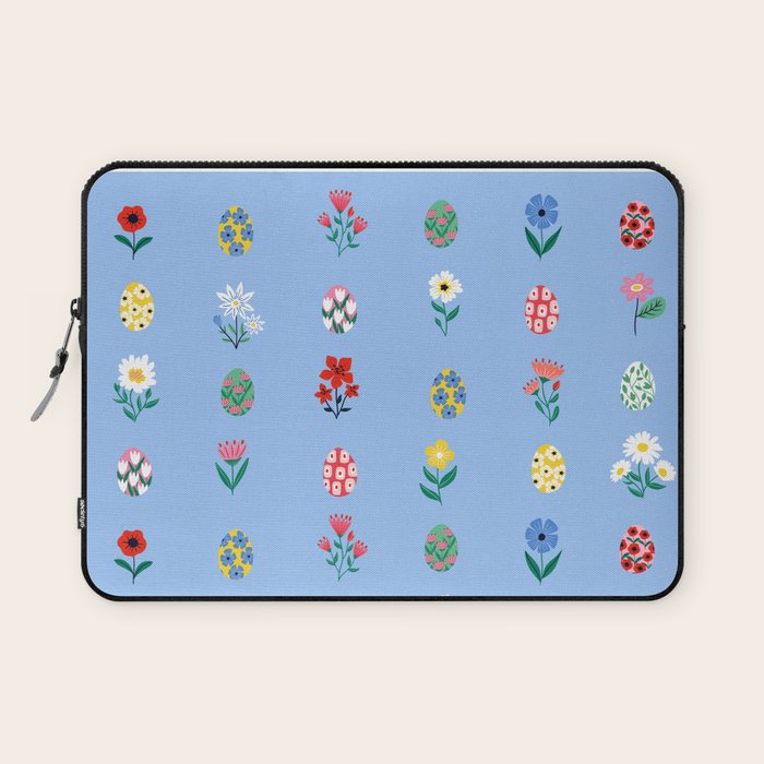 Spring Wild Flowers and Easter Eggs Laptop Sleeve Gallery Image 1