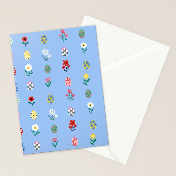 Spring Wild Flowers and Easter Eggs Stationery Card Gallery Image 2