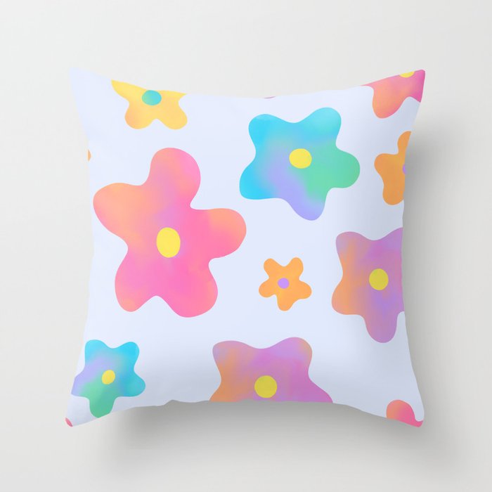 Flower market neon Throw Pillow Gallery Image 6