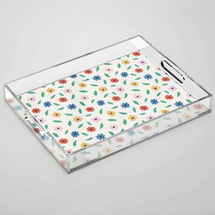 Colorful Florals Acrylic Tray Gallery Image 1