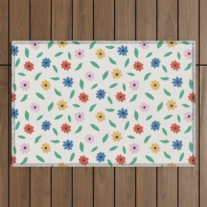 Colorful Florals Outdoor Rug Gallery Image 1