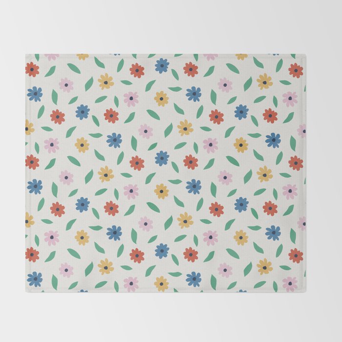 Colorful Florals Throw Blanket Gallery Image 2