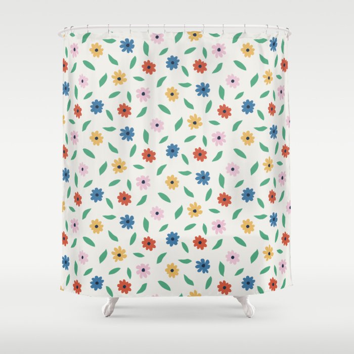 Colorful Florals Shower Curtain Gallery Image 1