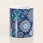 Blue Turquoise Gold Moroccan Tiles Boho Vintage Elegance Quatrefoil Shapes Coffee Mug Gallery Image 4