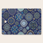Blue Turquoise Gold Moroccan Tiles Boho Vintage Elegance Quatrefoil Shapes Cutting Board Gallery Image 1