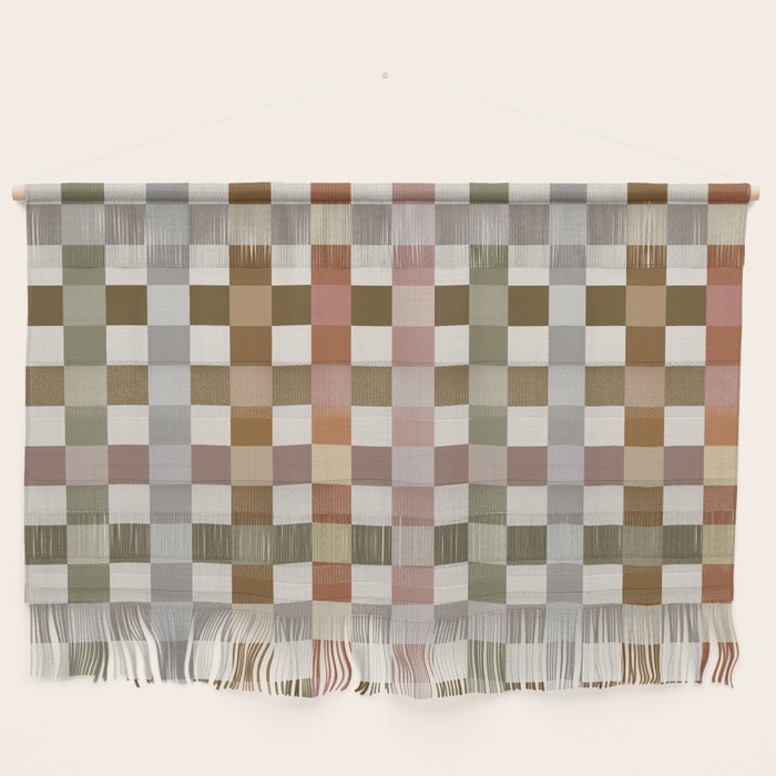 Harvest 2025 Cozy Autumn Plaid Rustic Fall Checkered Pattern Earthy Wall Hanging Gallery Image 1