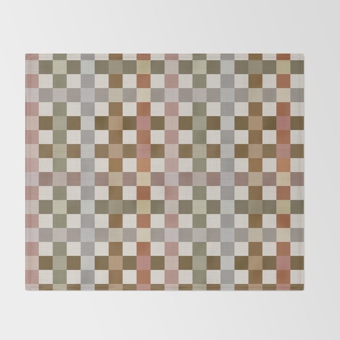 Harvest 2025 Cozy Autumn Plaid Rustic Fall Checkered Pattern Earthy Throw Blanket Gallery Image 2