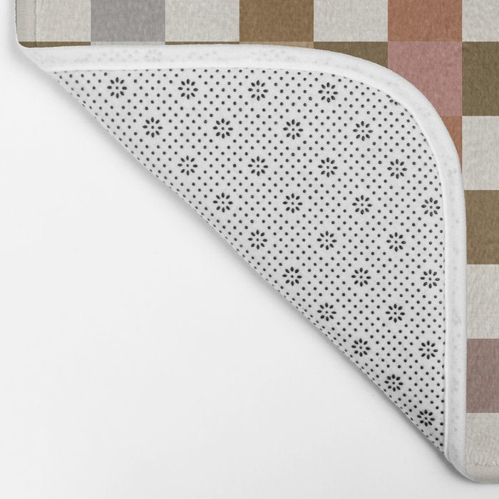 Harvest 2025 Cozy Autumn Plaid Rustic Fall Checkered Pattern Earthy Bath Mat Gallery Image 2