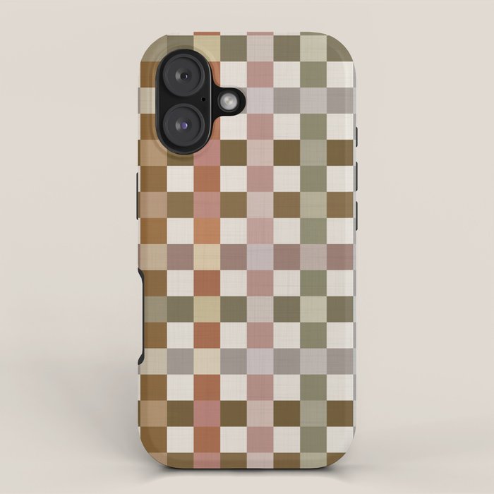 Harvest 2025 Cozy Autumn Plaid Rustic Fall Checkered Pattern Earthy iPhone Case Gallery Image 1