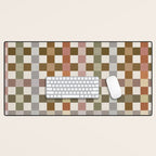 Harvest 2025 Cozy Autumn Plaid Rustic Fall Checkered Pattern Earthy Desk Mat Gallery Image 1
