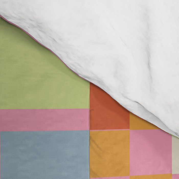 Retro vintage checkered geometric pattern Comforter Gallery Image 4