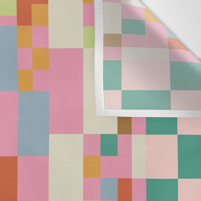 Retro vintage checkered geometric pattern Wall Tapestry Gallery Image 3