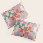 Retro vintage checkered geometric pattern Pillow Sham Gallery Image 3