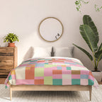 Retro vintage checkered geometric pattern Comforter Gallery Image 3