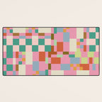 Retro vintage checkered geometric pattern Desk Mat Gallery Image 3