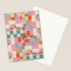Retro vintage checkered geometric pattern Stationery Card Gallery Image 2