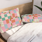 Retro vintage checkered geometric pattern Pillow Sham Gallery Image 2