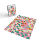 Retro vintage checkered geometric pattern Jigsaw Puzzle Gallery Image 2