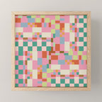 Retro vintage checkered geometric pattern Mini Art Print Gallery Image 1