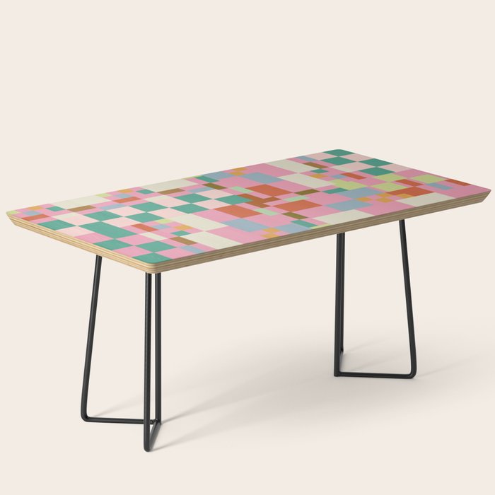 Retro vintage checkered geometric pattern Coffee Table Gallery Image 1
