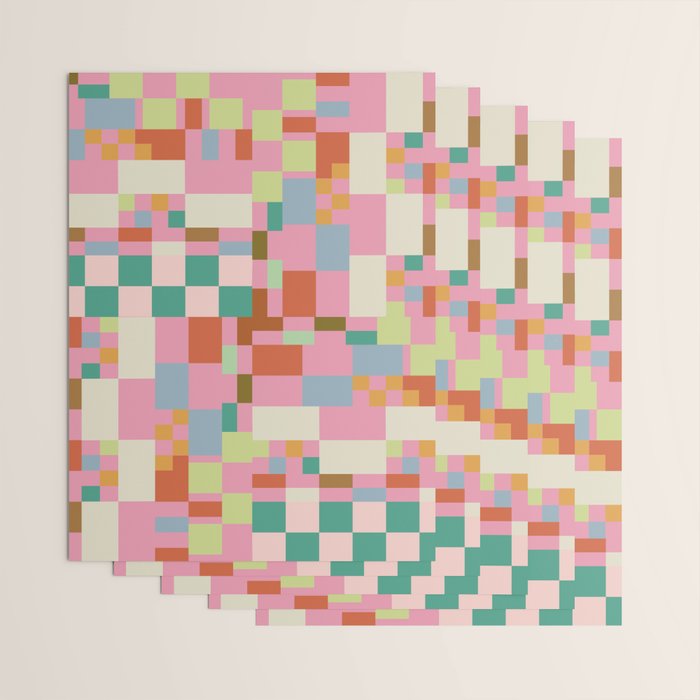 Retro vintage checkered geometric pattern Wrapping Paper Gallery Image 3