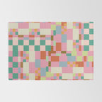 Retro vintage checkered geometric pattern Rug Gallery Image 2