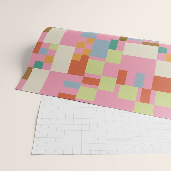 Retro vintage checkered geometric pattern Wrapping Paper Gallery Image 2
