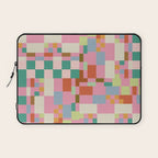 Retro vintage checkered geometric pattern Laptop Sleeve Gallery Image 1