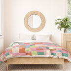 Retro vintage checkered geometric pattern Duvet Cover Gallery Image 3