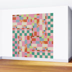 Retro vintage checkered geometric pattern Wall Mural Gallery Image 2