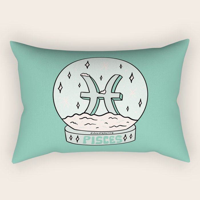 Pisces Snow Globe Rectangular Pillow Gallery Image 1