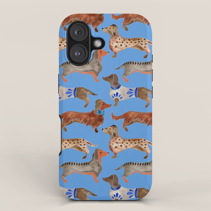 Dachshunds - Cornflower Blue Palette iPhone Case Gallery Image 1