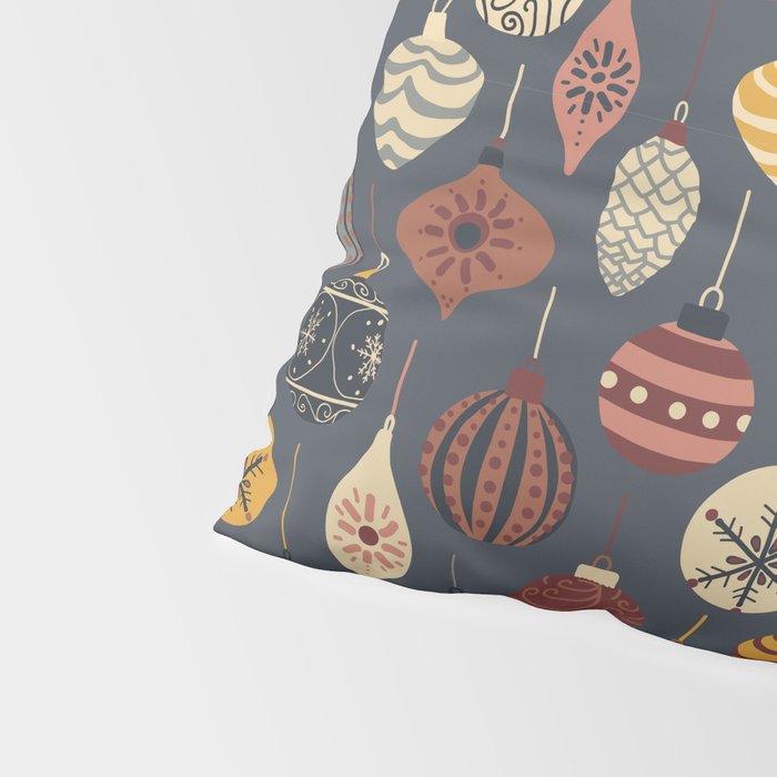 Vintage Christmas Ornaments Pillow Sham Gallery Image 4