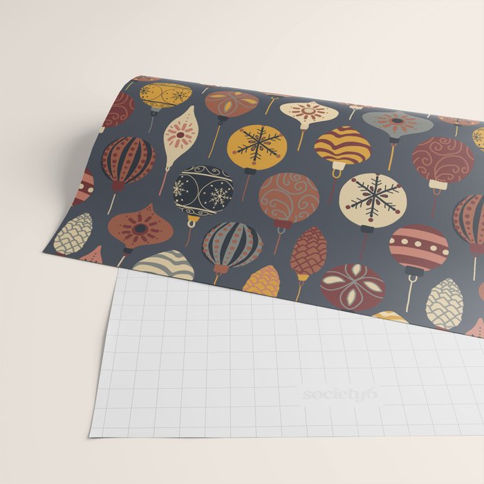 Vintage Christmas Ornaments Wrapping Paper Gallery Image 2