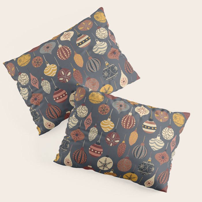 Vintage Christmas Ornaments Pillow Sham Gallery Image 1