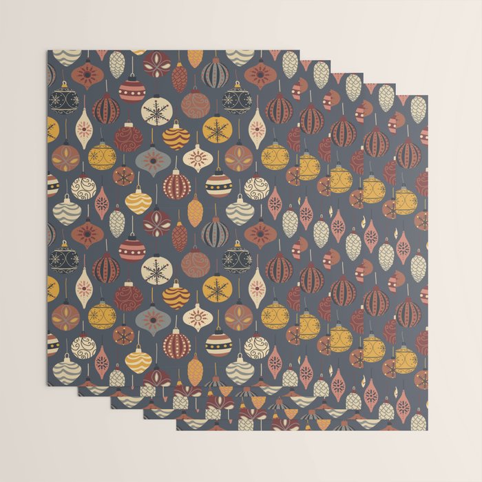 Vintage Christmas Ornaments Wrapping Paper Gallery Image 3