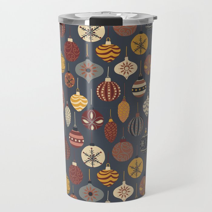 Vintage Christmas Ornaments Travel Mug Gallery Image 1