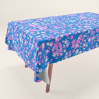 Pink and blue pop art ditsy Tablecloth Gallery Image 1