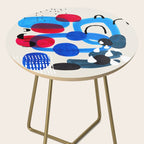 Mid Century Modern Abstract Colorful Art Patterns Ocean Blue Turquoise Grey Side Table Gallery Image 2