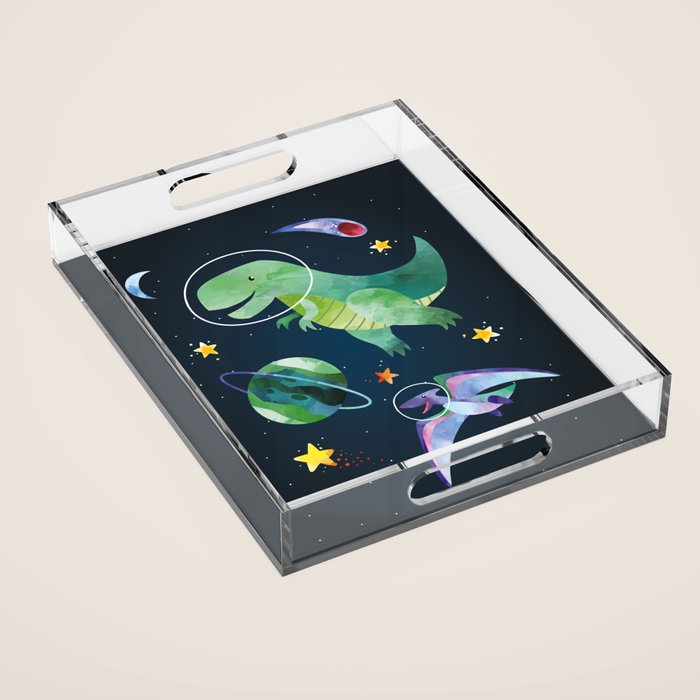 Space T-Rex dinosaur Acrylic Tray Gallery Image 1