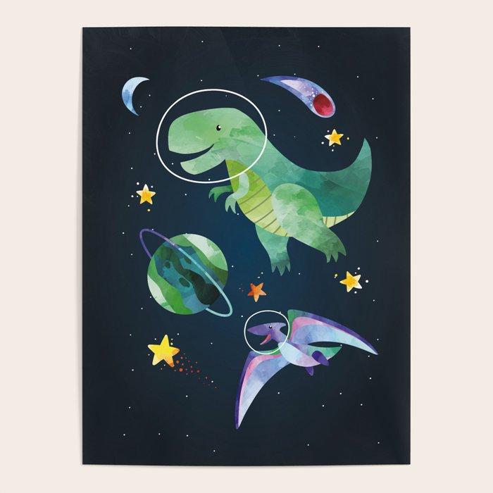 Space T-Rex dinosaur Poster Gallery Image 4
