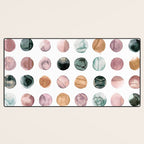 Watercolor Earth Tone Dots Minimal Boho Pattern Desk Mat Gallery Image 3