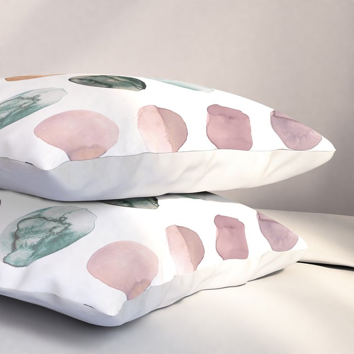 Watercolor Earth Tone Dots Minimal Boho Pattern Pillow Sham Gallery Image 3