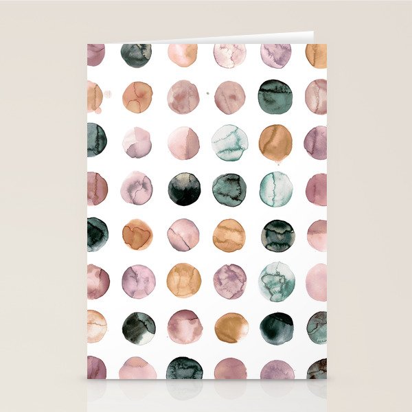 Watercolor Earth Tone Dots Minimal Boho Pattern Stationery Card Gallery Image 2