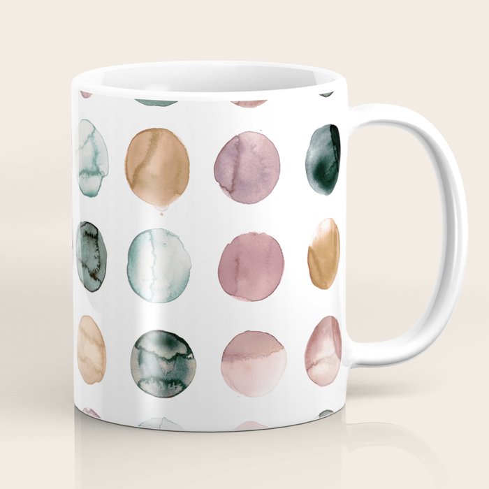 Watercolor Earth Tone Dots Minimal Boho Pattern Coffee Mug Gallery Image 1