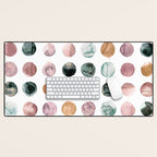 Watercolor Earth Tone Dots Minimal Boho Pattern Desk Mat Gallery Image 1